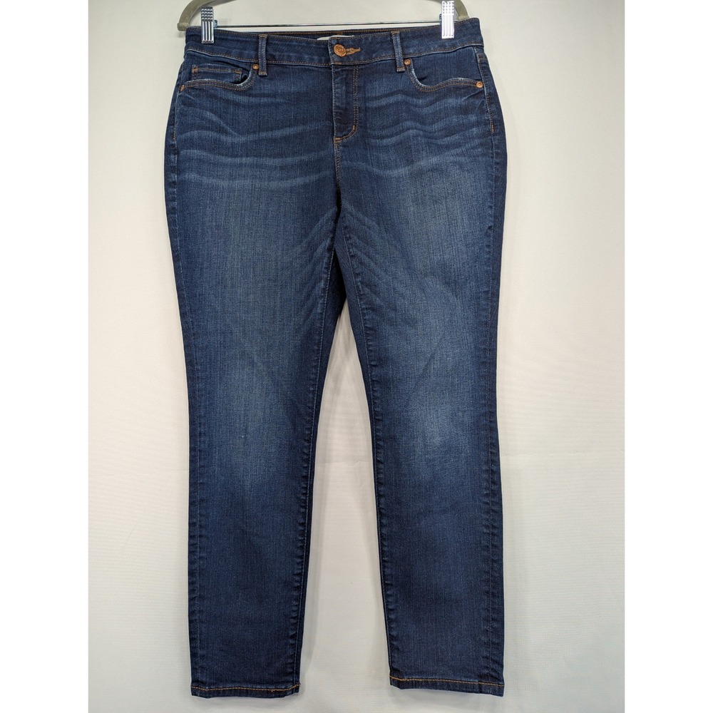 LOFT Curvy Skinny Jeans Dark Wash Blue Denim‎ Women's W30/10 L25